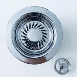 Vidage Bonde manuelle évier 1 bac granit résine HARMONIE chromé - Siphon gain de place