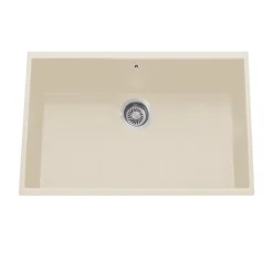 Vidage Bonde manuelle évier 1 bac granit résine HARMONIE chromé - Siphon gain de place