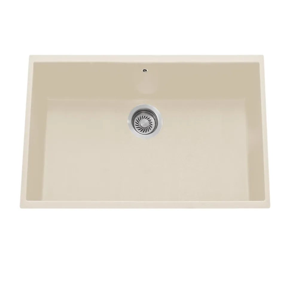 Vidage Bonde manuelle évier 1 bac granit résine HARMONIE chromé - Siphon gain de place