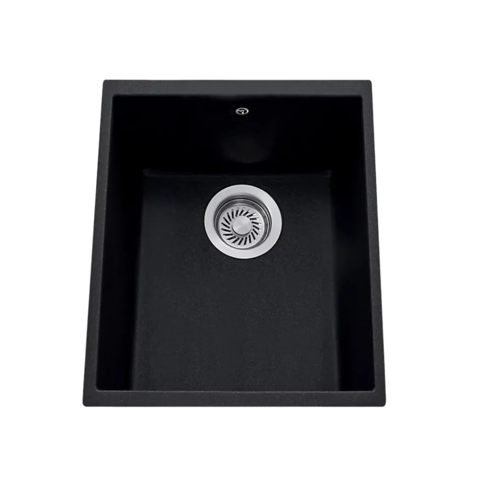 Vidage Bonde manuelle évier 1 bac granit résine HARMONIE chromé - Siphon gain de place