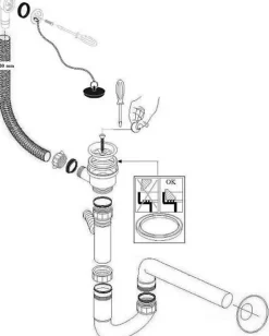 Vidage chromé avec trop plein pour bac à laver BLINK - INDISPENSABLE
