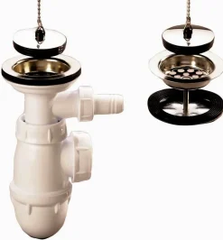 Vidage complet sans trop plein pour bacs d'évier grès à double parois - Perçage diamètre 60 mm