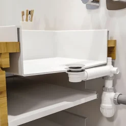 Vidage de lavabo universel avec tubulure extra-plate, siphon déporté, prises Valentin