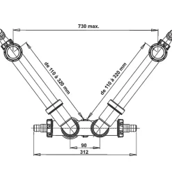 Vidage d'évier universel - 2 bacs - Valentin