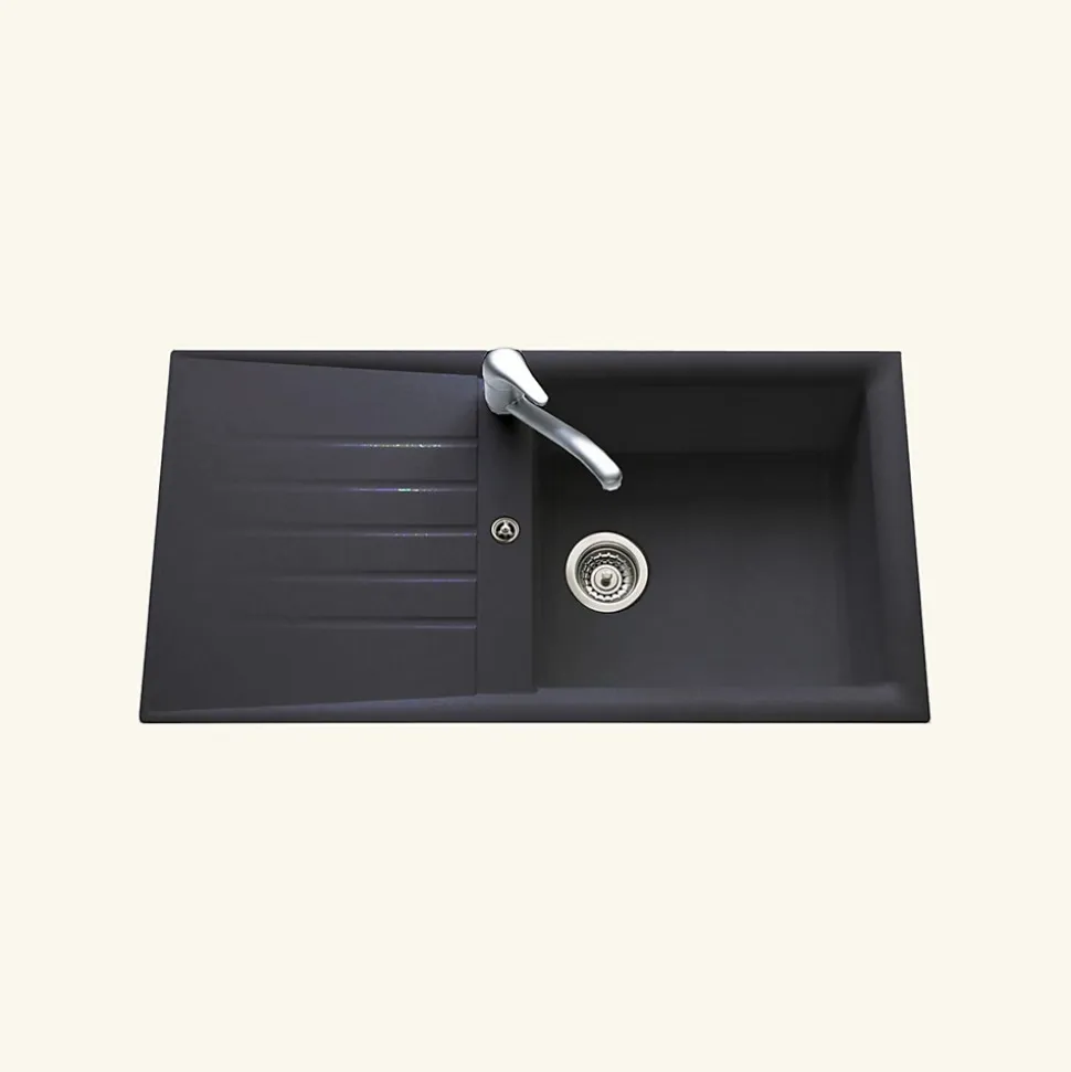 Vidage manuel 1 bac CUIPD366 pour évier Emeraude - Siphon gain de place