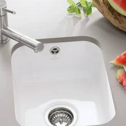 Vidage manuel 1 bac CUIPD123 pour évier céramique CISTERNA et FELIX - Siphon gain de place