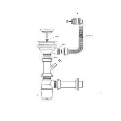 Vidage manuel chromé 1 bac CUIPD676-D pour évier inox