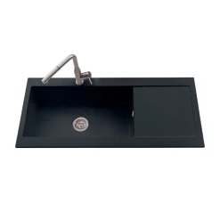 Vidage manuel CUIPD521 pour évier Kümbad YUNA 1 très grand bac 1 égouttoir - Siphon gain de place