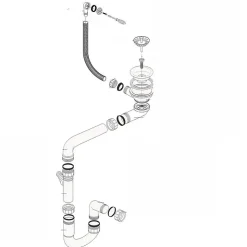 Vidage manuel gain de place CUIPD036 pour évier granit 1 bac