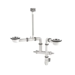 Vidage évier 2 cuves VALENTIN 90 mm avec trop plein