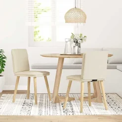 vidaXL Chaises à manger lot de 2 Lin, chaise, chaise de salon, chaise d'accent, chaise de cuisine, siège de salle à manger, 410126