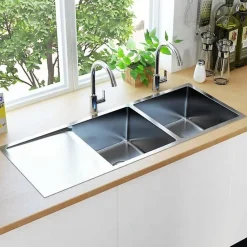 vidaXL Evier de Cuisine Fait à la Main Evier Rectangulaire Evier Encastré évier à Vasque Intérieur Résistant Maison Robuste 145081