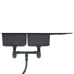 vidaXL Evier de Cuisine Fait à la Main Evier Rectangulaire Evier Encastré évier à Vasque Intérieur Résistant Maison Robuste 145081