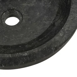 vidaXL évier Marbre Noir Pierre Naturelle Lave-Mains Lavabo Salle de Bain 142774