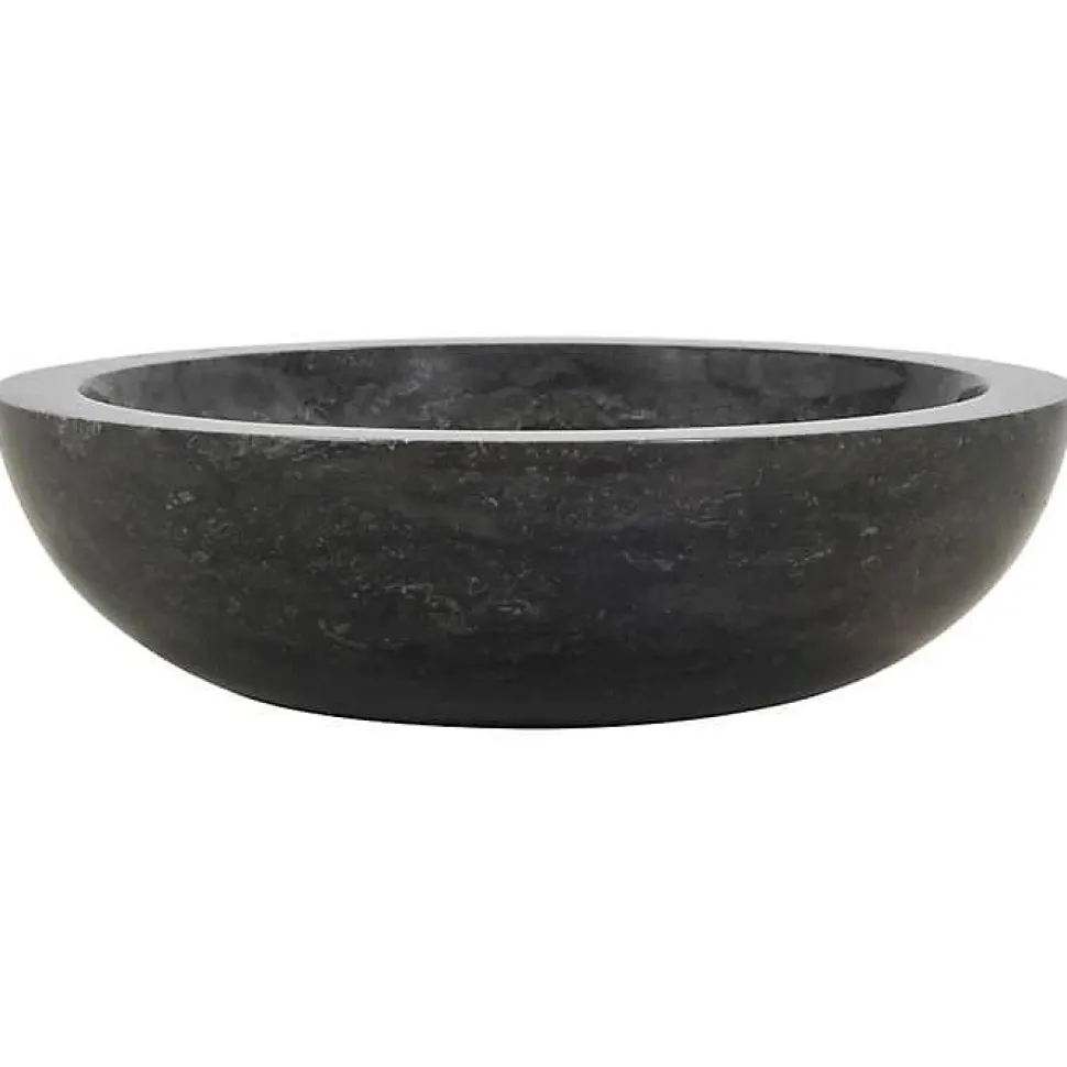 vidaXL évier Marbre Noir Pierre Naturelle Lave-Mains Lavabo Salle de Bain 142774