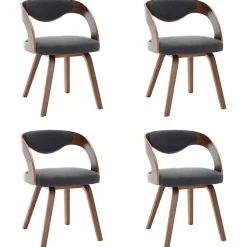 vidaXL 4x Bois Courbé Chaises à Dîner Chaises de Salle à Manger Chaises de Cuisine Chaises de Repas Chaises de Salon Maison 278842