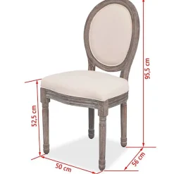 vidaXL 4x Chaise de Salle à Manger Lin Chaise à Manger Chaise de Cuisine 244088