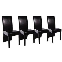 vidaXL 4x Chaise de Salle à Manger Noir Maison Cuisine Salon Chaise à Dîner 60597