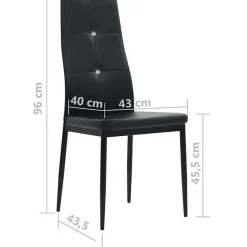 vidaXL 6x Chaise de Salle à Manger Cuir Artificiel Noir Chaises de Cuisine 275435