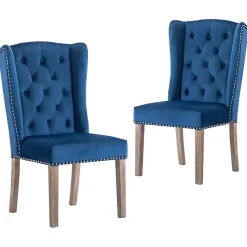 vidaXL 2x Chaises de Salle à Manger Chaises à Dîner Sièges de Salle à Manger Meubles de Cuisine Repas Maison Intérieur Bleu 305584