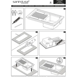 Évier 1 bac 1 égouttoir réversible 2 trous à encastrer 85,7x50cm H 21,5cm grès SANINDUSA Reno XS blanc (vidage non inclus)