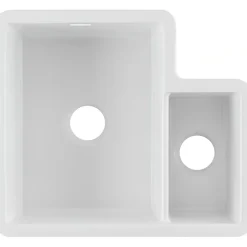 Évier 2 bacs décalés à encastrer par dessus 69,6x52,2cm hauteur 22,3cm céramique SANINDUSA Valet blanc (vidage non inclus)