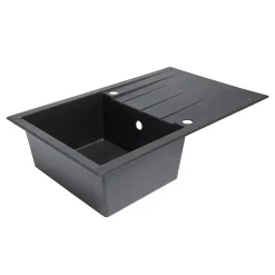 Évier à encastrer 1 cuve et égouttoir en résine noir mat Ising Cooke & Lewis