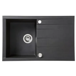 Évier à encastrer 1 cuve et égouttoir en résine noir mat Ising Cooke & Lewis