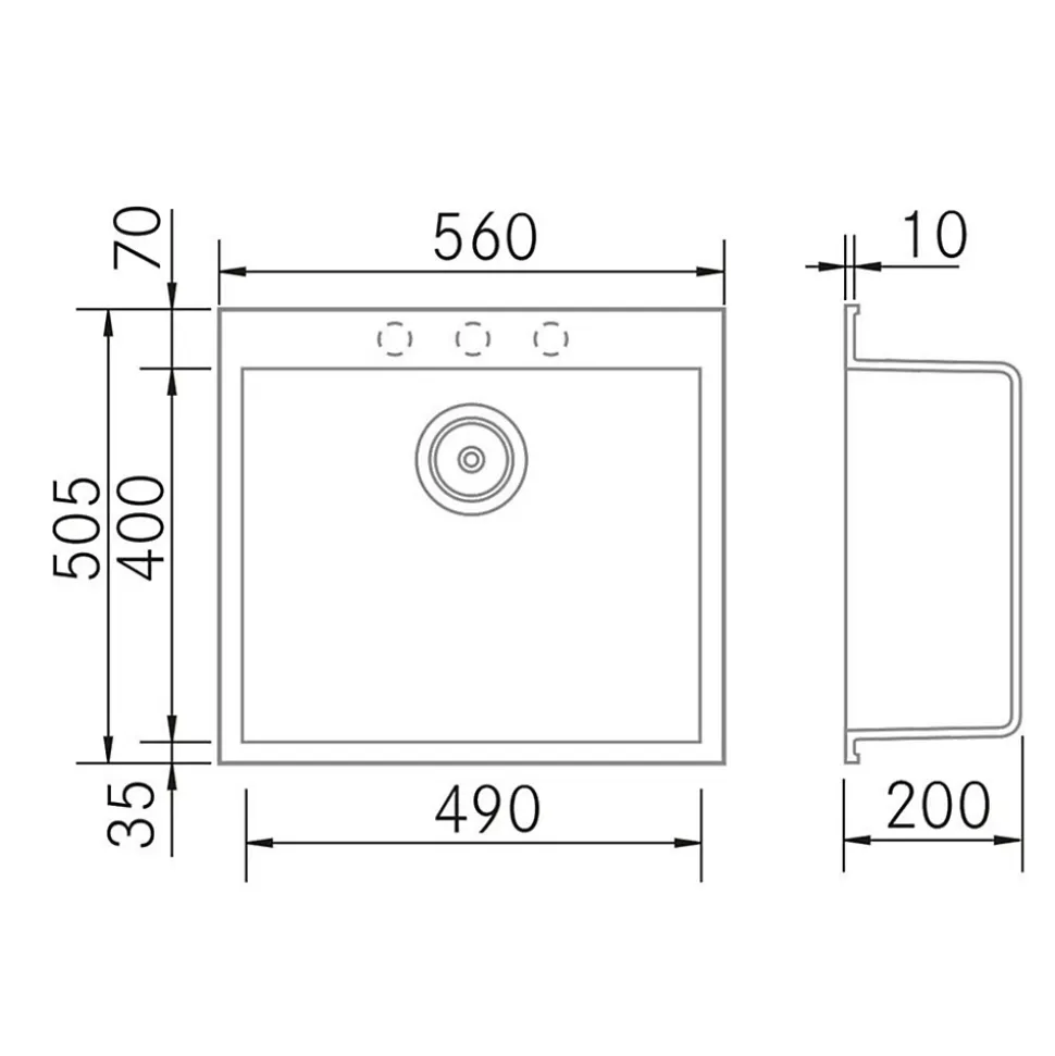Évier à encastrer 1 Cuve 49x40x20cm - Quartz Blanc - Quadra SE FRÉCAN