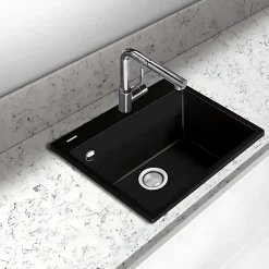 Évier à encastrer 1 Cuve 69x40x20cm - Quartz Noir Mat - Quadra SE FRÉCAN