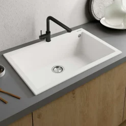 Évier à encastrer 1 Cuve 50x40x20cm - Quartz Blanc - Kera SE FRÉCAN