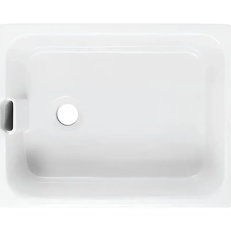 Évier bac a laver 1 bac à poser ou à encastrer par dessous 60x46cm hauteur 25,2cm trop-plein intégré grès SANINDUSA Belfast blanc