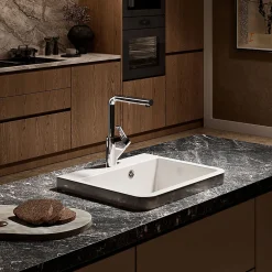 Évier buanderie bac à laver céramique blanc Sanindusa UTILITY 510x500