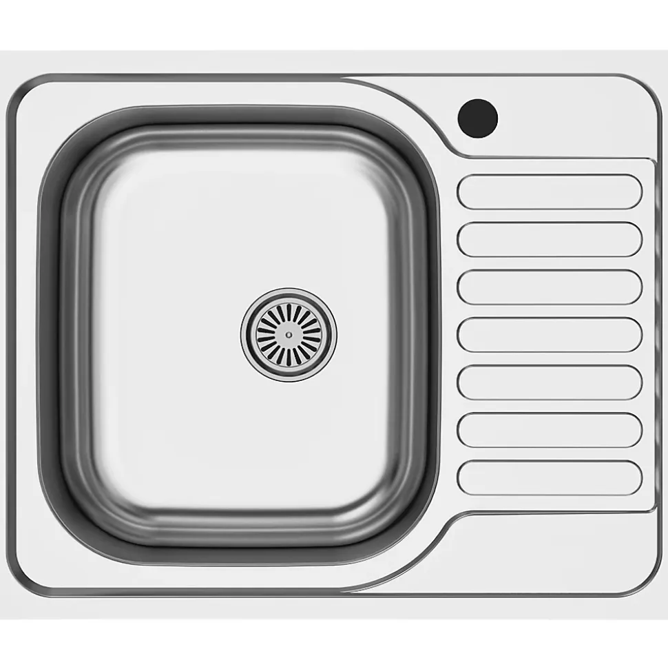 Évier compact de cuisine 1 cuve et 1 égouttoir XS en acier inoxydable Jabiri