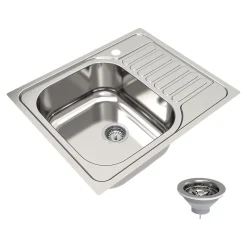 Évier compact de cuisine 1 cuve et 1 égouttoir XS en acier inoxydable Jabiri