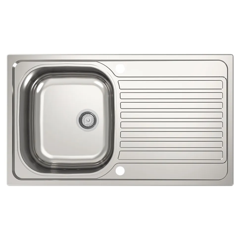 Évier compact de cuisine 1 cuve et 1 égouttoir en acier inoxydable Jabiri