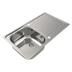 Évier compact de cuisine 1 cuve et 1 égouttoir en acier inoxydable Jabiri