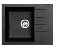 Évier compact en composite noir 1 bac à encastrer Karta