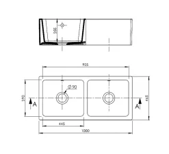 Évier céramique Belfast 2 bacs blanc