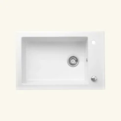 Évier céramique blanc GASPARD 1 bac 760x500 mm