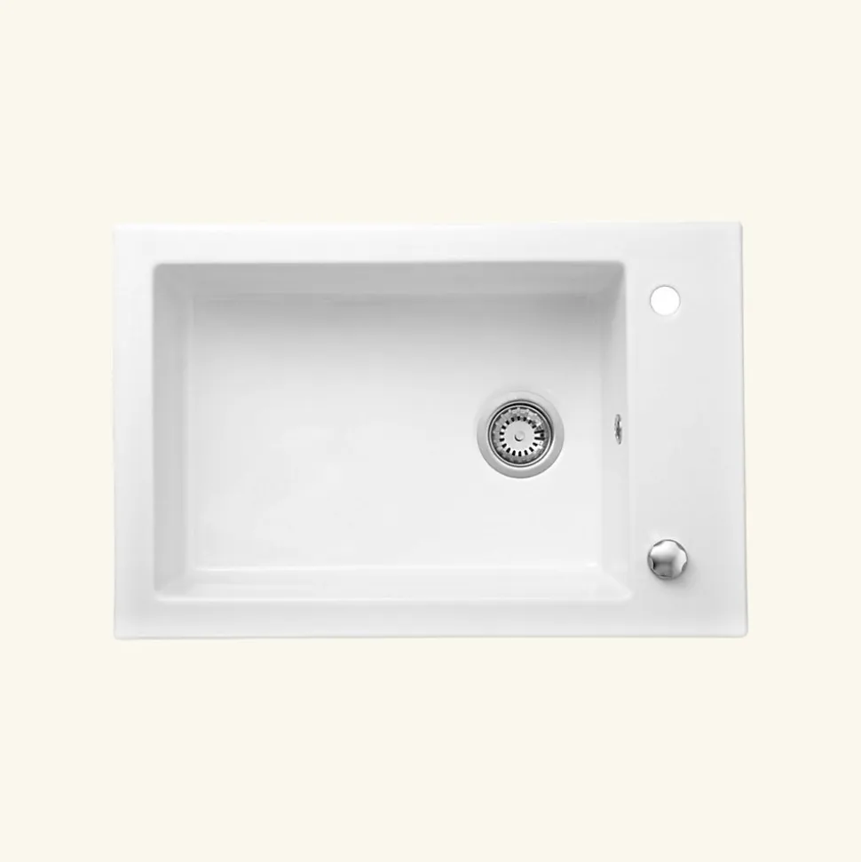 Évier céramique blanc GASPARD 1 bac 760x500 mm