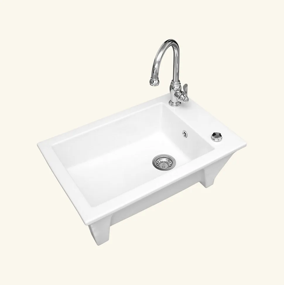 Évier céramique blanc GASPARD 1 bac 760x500 mm