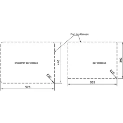 Évier céramique blanc Sanindusa VALET 1 bac 60x46 cm