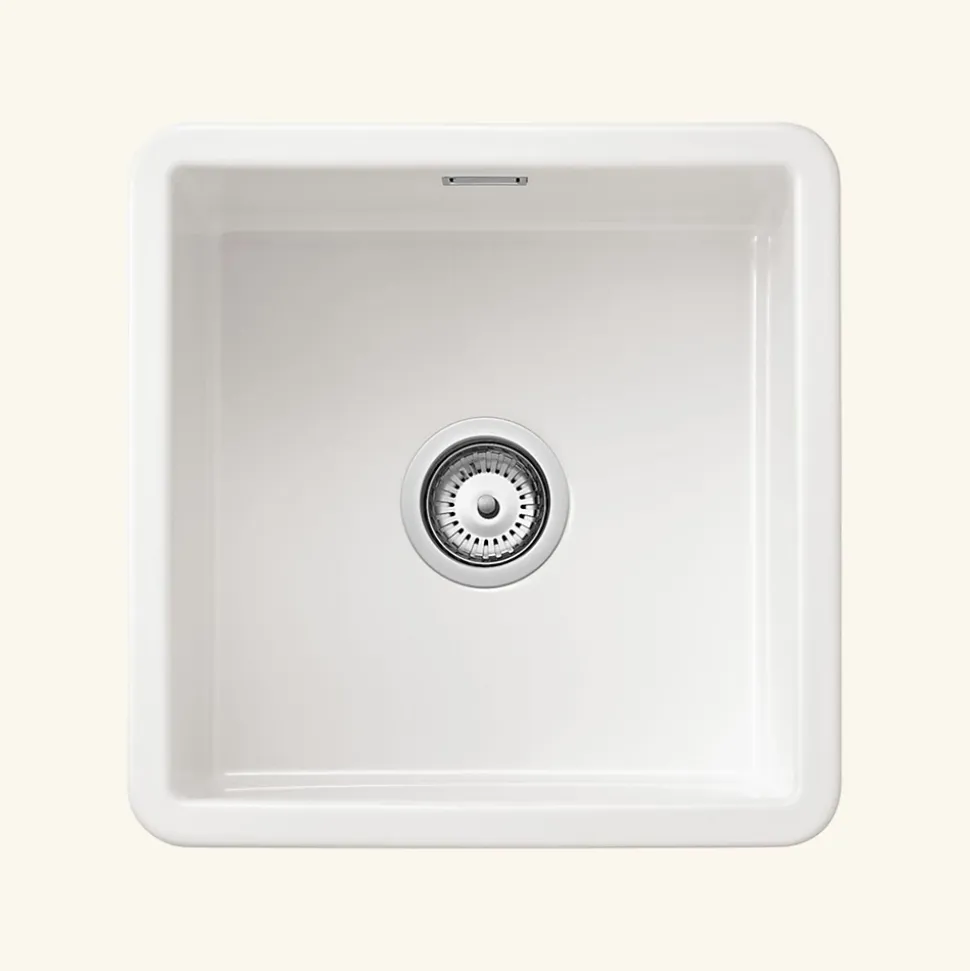 Évier céramique blanc Sanindusa VALET 1 bac 46x46 cm