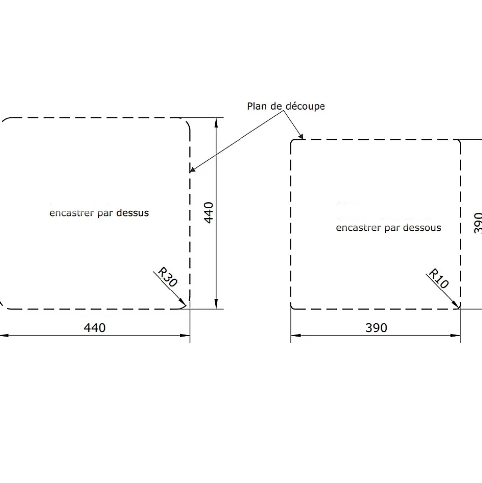 Évier céramique blanc Sanindusa VALET 1 bac 46x46 cm