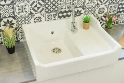 Évier céramique blanc Tradition 80 cm