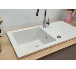 Évier céramique Lingot XS 1 cuve blanc