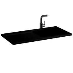 Évier céramique noir mat VitrA ARKITEKT 1 grand bac 1 égouttoir