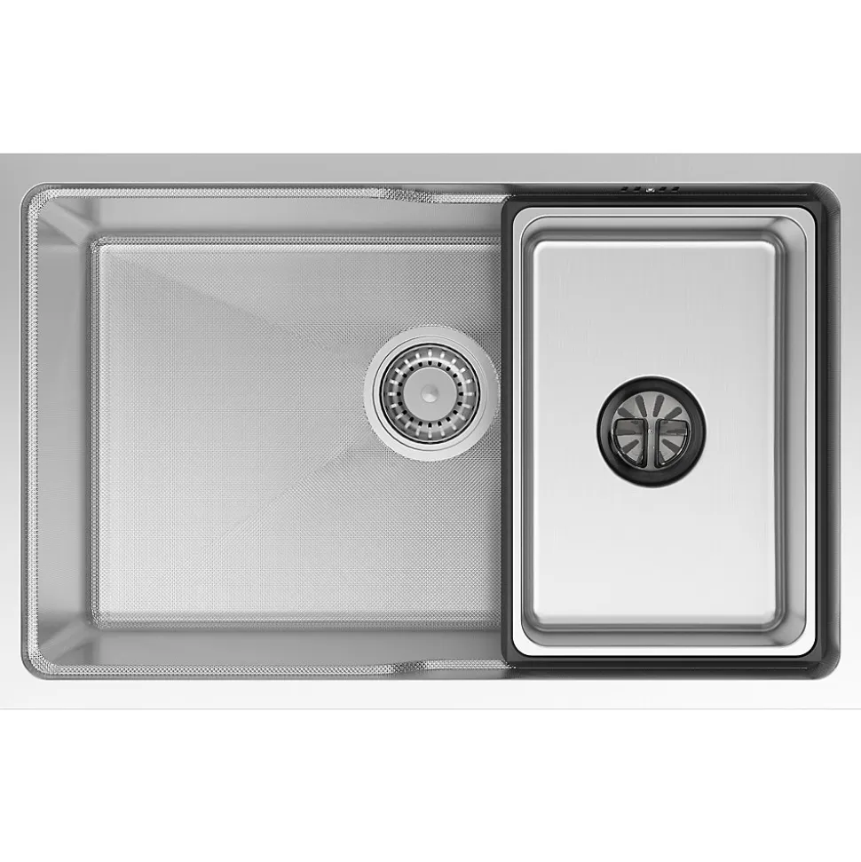 Évier Cuisine 68 cm , Évier en inox, Évier 1 Bac avec Kit de Vidage, Évier à Encastrer