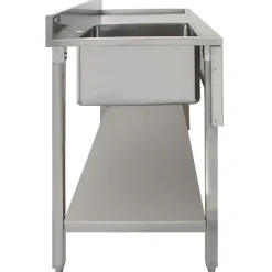 Évier Cuisine Commercial en Acier Inoxydable & Robinet - Drainage à droite